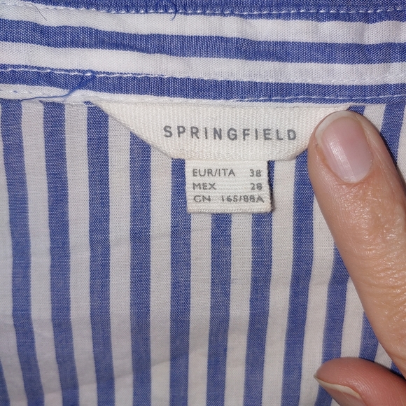 Springfield Europe pinstriped crochet detail top - Picture 7 of 7